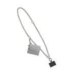 Silver Chain with Silver Zipper Pouch