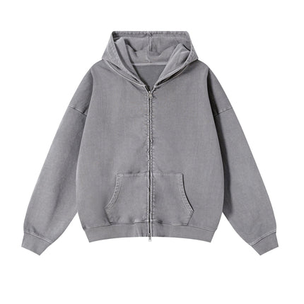 STONE VINTAGE WASH ZIP HOODIE
