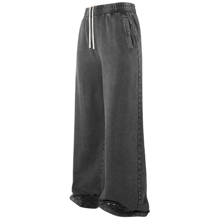 CHARCOAL DISTRESSED SWEATPANTS