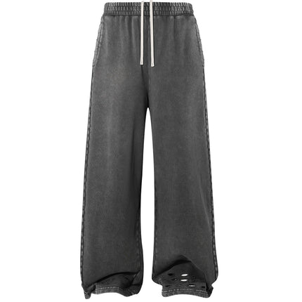 CHARCOAL DISTRESSED SWEATPANTS