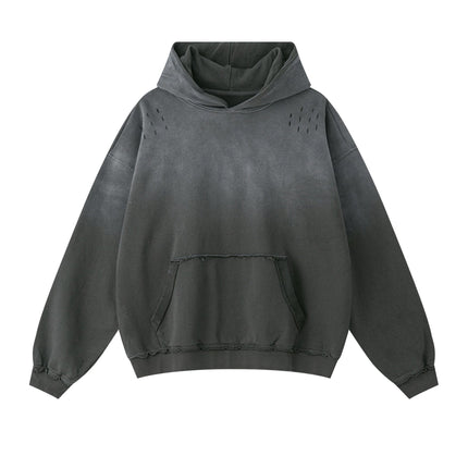 GREY DISTRESSED HOODIE