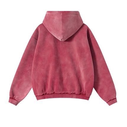 ROSE DISTRESSED ZIP HOODIE