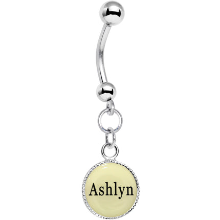Custom Glow in the Dark Personalized Name Dangle Belly Ring