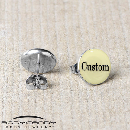 Custom Personalized Glow in the Dark Stud Earrings