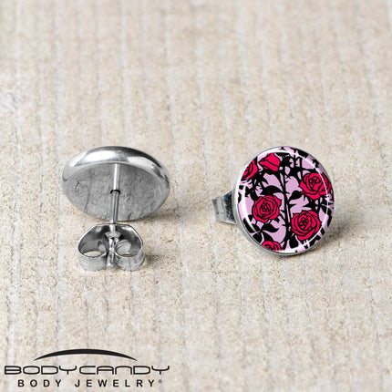 Blossom Creation Floral Love of Roses Stud Earrings by Onyx O