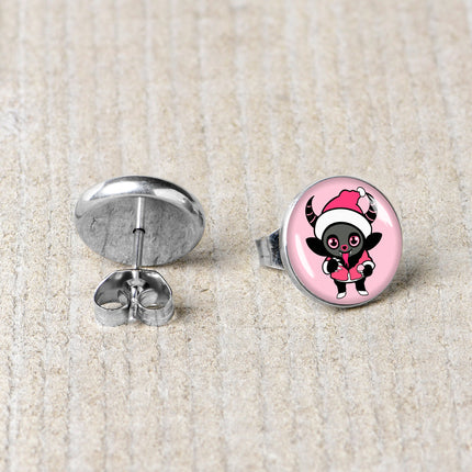 Krampus Cutie Christmas Holiday Stud Earrings by Onyx O