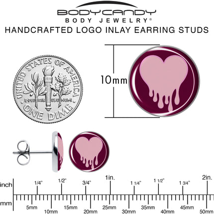 Pinkish Melting Heart Stud Earrings by Onyx O