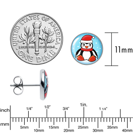 Snowfall Holiday Penguin Stud Earrings by Onyx O