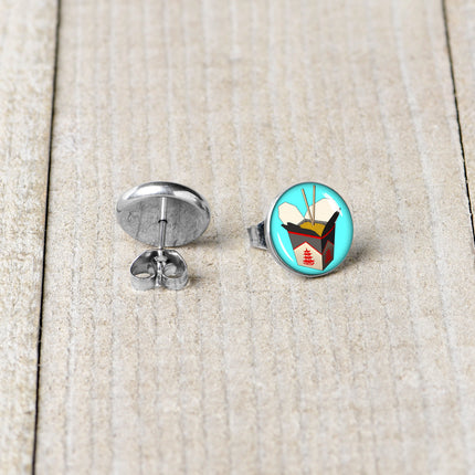 Chinese Take Out Stud Earrings by Onyx O