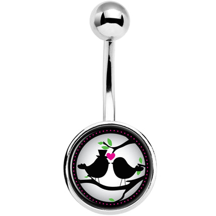 Lovebirds Silhouette Belly Ring