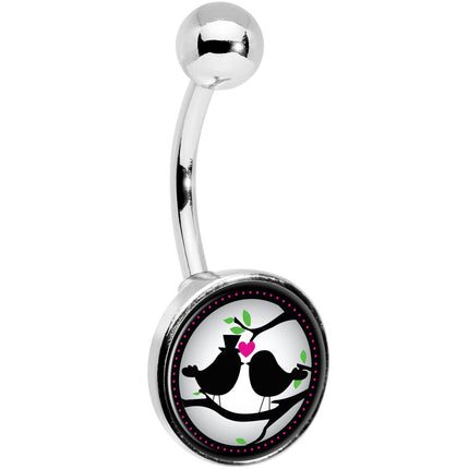 Lovebirds Silhouette Belly Ring