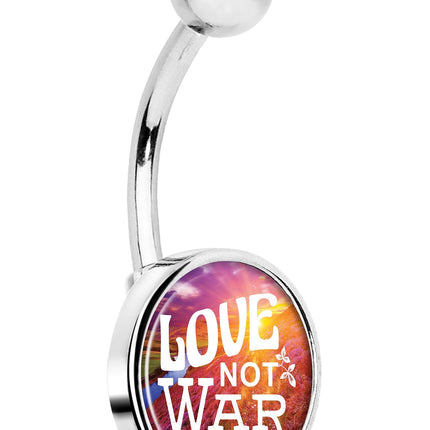 Love Not War Belly Ring
