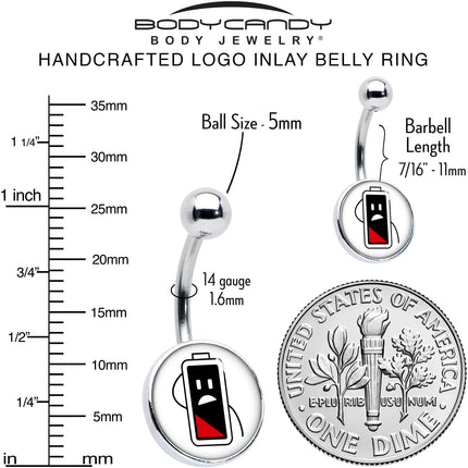 Battery Empty Belly Ring by Onyx O
