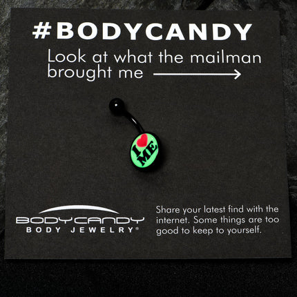 Black Glow in the Dark I Love Me Belly Ring by Onyx O
