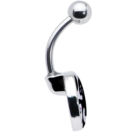 Cute Kitty Cat Yin Yang Belly Ring by Onyx O