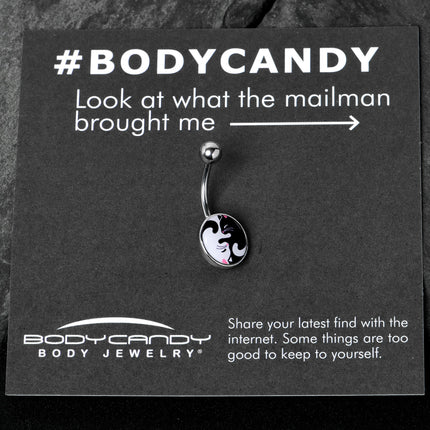 Cute Kitty Cat Yin Yang Belly Ring by Onyx O