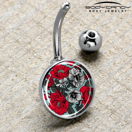Blossom Creation Vibrant Bloom of Flowers Belly Ring by Onyx O