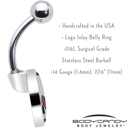 Valentine Heart Skull Belly Ring