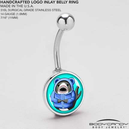 Shark in a Hoodie Belly Ring by Onyx O