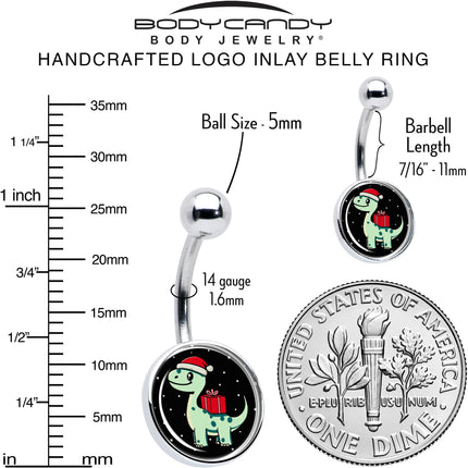 Christmas Holiday Dinosaur Belly Ring by Onyx O