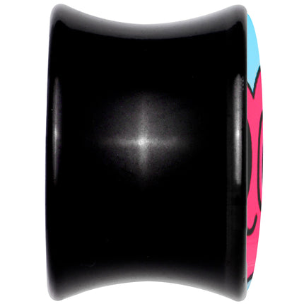 Black Acrylic Heartbreak Bandaged Heart Double Flare Plug Set by Onyx O