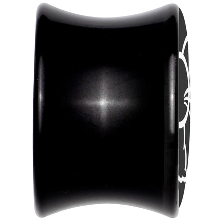 Black and White Kitty Cat Black Acrylic Saddle Plug Set 8mm to 20mm by Onyx O