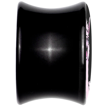 Pink Happy Llama Black Acrylic Saddle Plug Set 8mm to 20mm by Onyx O