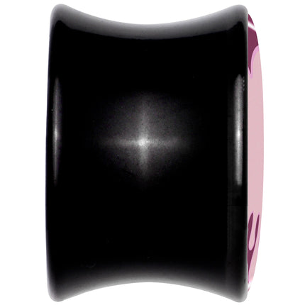 Pinkish Melting Heart Black Acrylic Saddle Plug Set by Onyx O