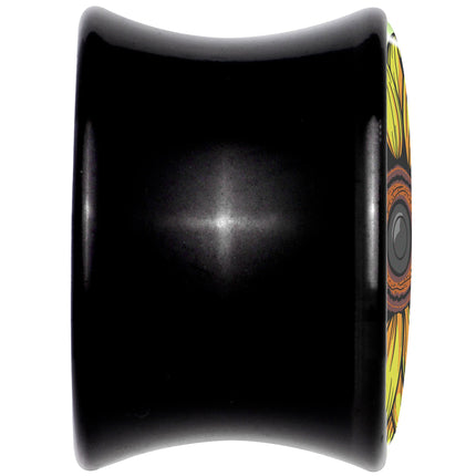 Blossom Creation Yellow Sunflower Black Acrylic Saddle Plug Set by Onyx O