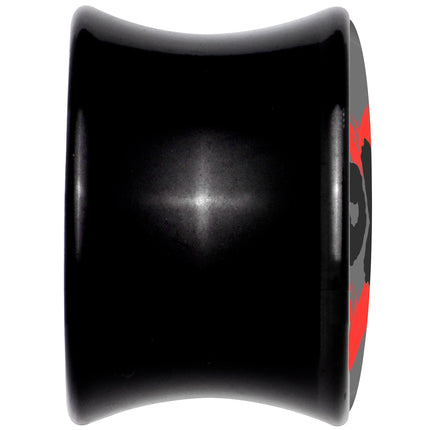0G XOXO Heart Black Acrylic Saddle Plug Set by Onyx O