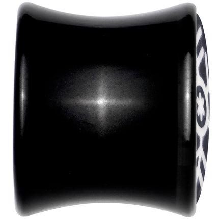 Glow in the Dark Holiday Snowflake Black Acrylic Saddle Plug Set by Onyx O