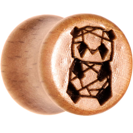 Organic Beechwood Geometric Panda Saddle Plug Set 0G to 25mm