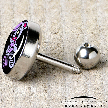16G 1/4 Attitude Teddy Bear Tragus Cartilage Earring by Onyx O