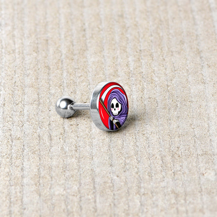 16G 1/4 Grim Reaper Cartilage Tragus Earring by Onyx O