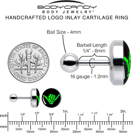 16G 1/4 Shaka Hand Cartilage Tragus Earring by Onyx O