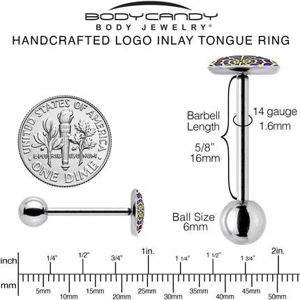 Two Tone Spider Web Barbell Tongue Ring by Onyx O