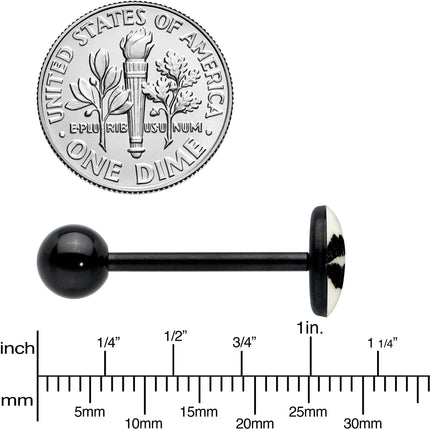 Black Glow in the Dark Lipstick Kiss Mark Barbell Tongue Ring by Onyx O