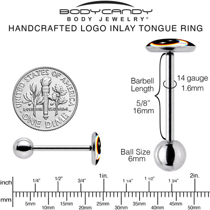 Chromatic Moon Barbell Tongue Ring by Onyx O
