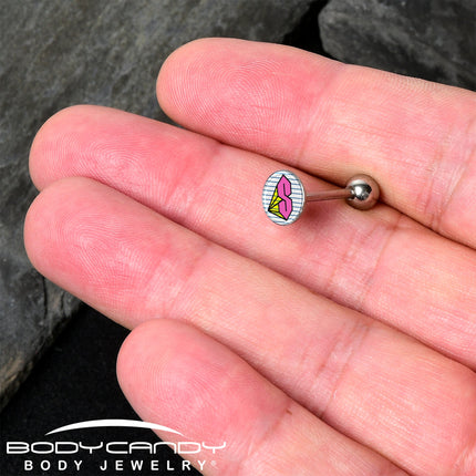 Hot Pink Cool S Barbell Tongue Ring by Onyx O