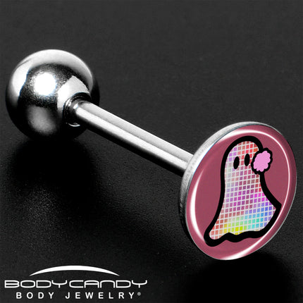 Disco Spirit Ghost Barbell Tongue Ring by Onyx O
