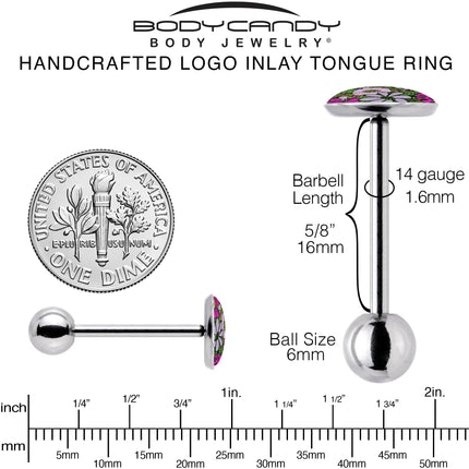 Blossom Creation Paradise of Pink Flowers Barbell Tongue Ring by Onyx O