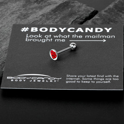Kiss Me Candy Heart Barbell Tongue Ring by Onyx O