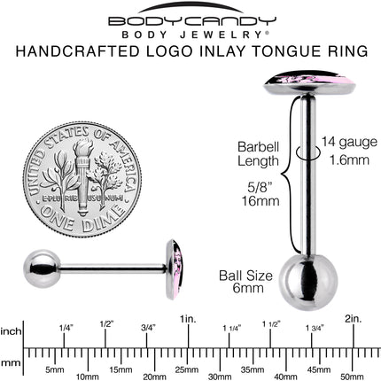 Pink Happy Llama Barbell Tongue Ring by Onyx O