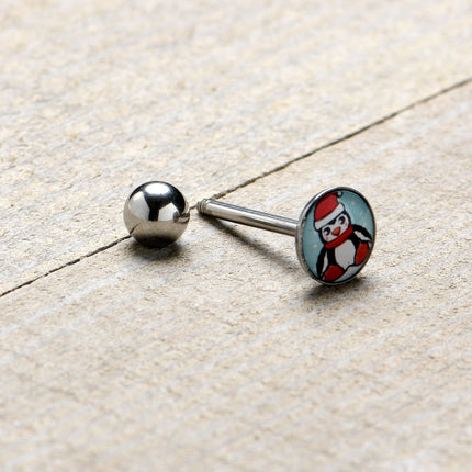 Snowfall Holiday Penguin Barbell Tongue Ring by Onyx O