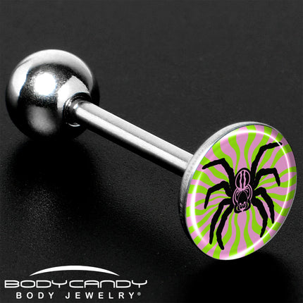 Psychedelic Spider Barbell Tongue Ring by Onyx O