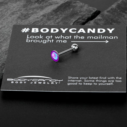Purple Nautical Sand Dollar Barbell Tongue Ring by Onyx O