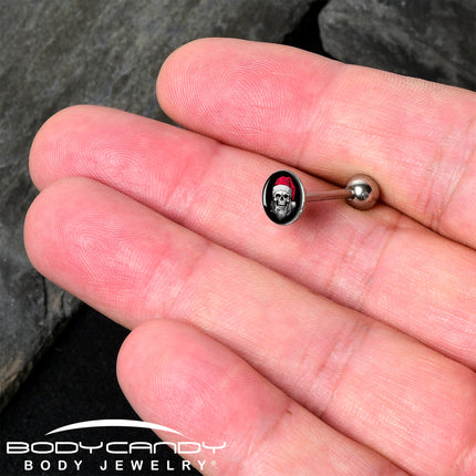 Holiday Skeleton Santa Claus Barbell Tongue Ring by Onyx O