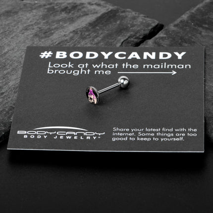 Burning Skull Candle Barbell Tongue Ring by Onyx O