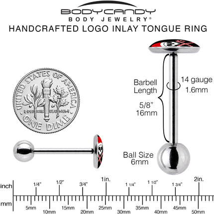 Santa Pirate Candy Cane Barbell Tongue Ring by Onyx O