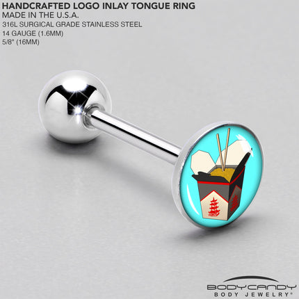 Chinese Take Out Barbell Tongue Ring by Onyx O